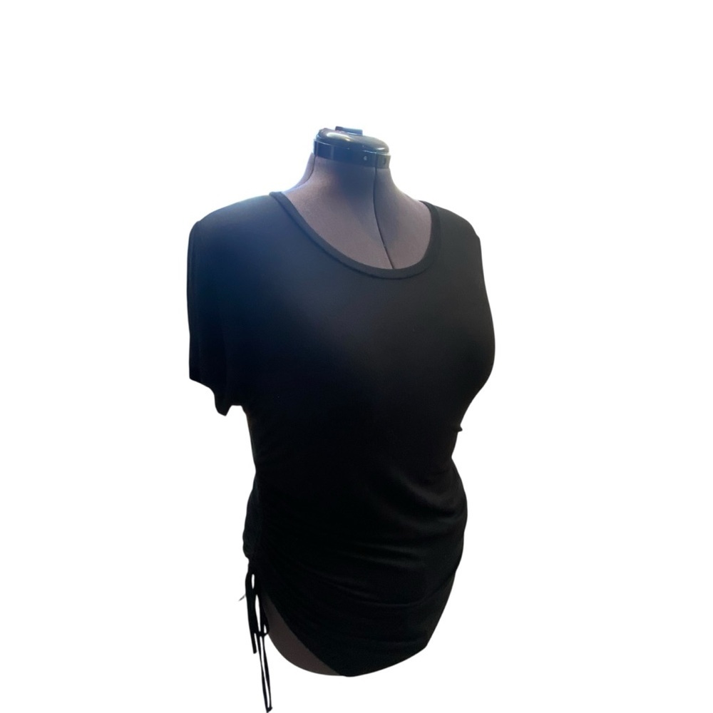 TORRID Super Soft Crew Side Tie Ruching Asymmetrical Tunic Tee Women sz 2  (18)